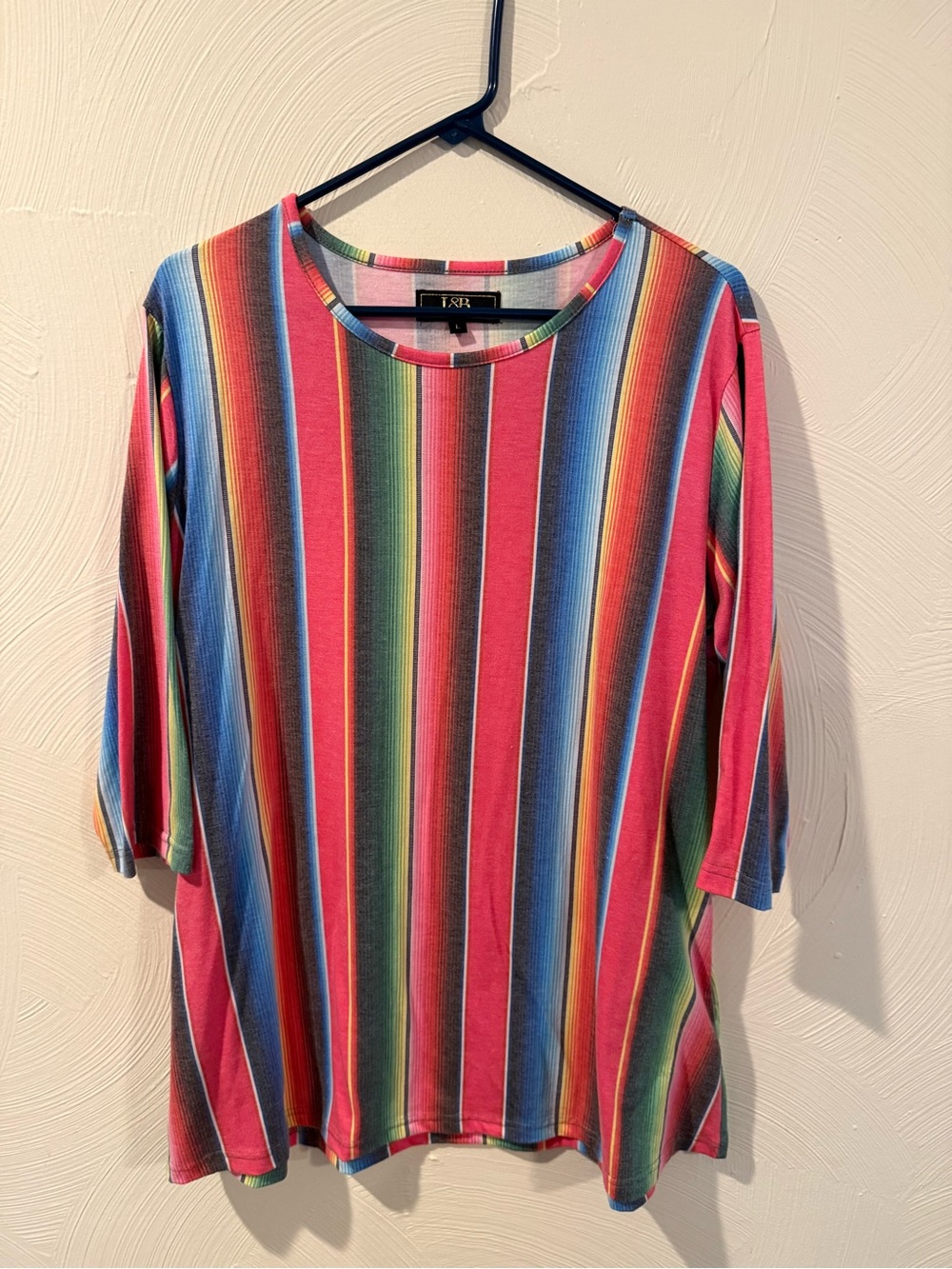 L&B Multicolor Striped Women’s Top in Pink, Blue, Green